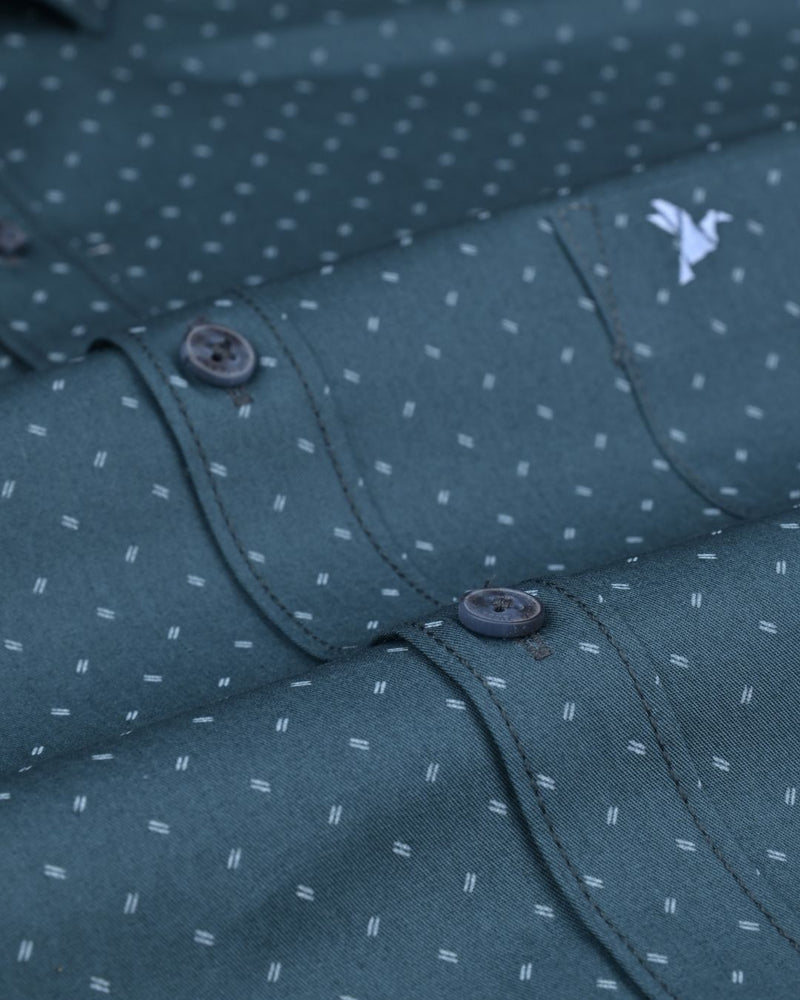 Green Twin Dash Print -Full-Stain Proof