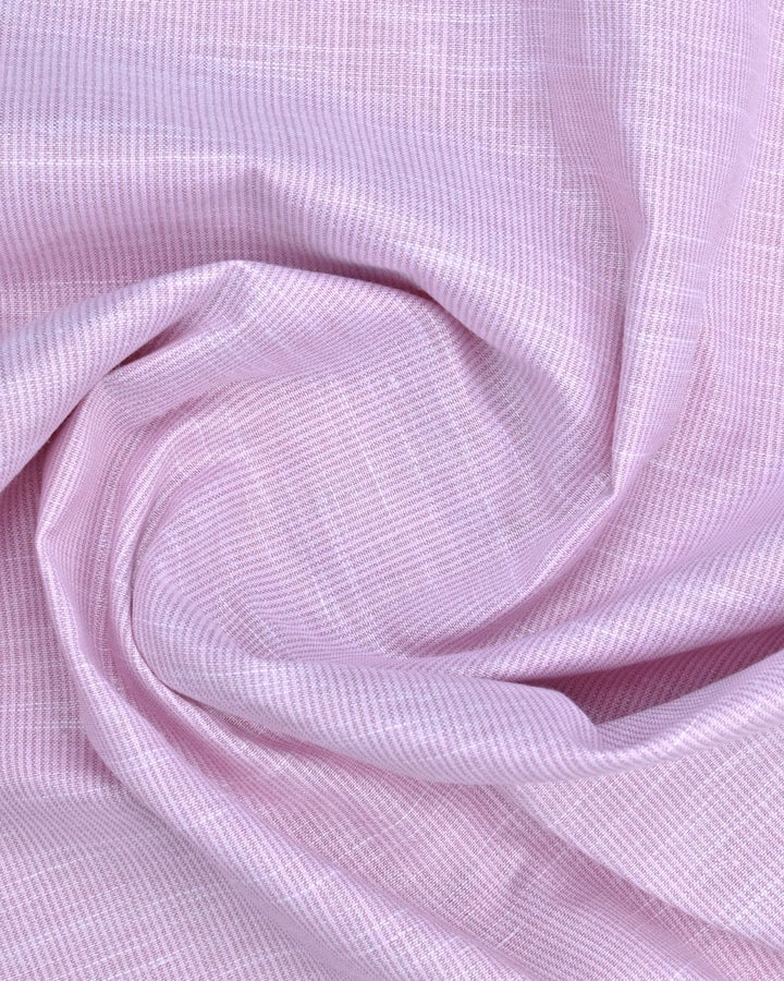 Dusty Rose Grid Stripes -Full-Bamboo Linen