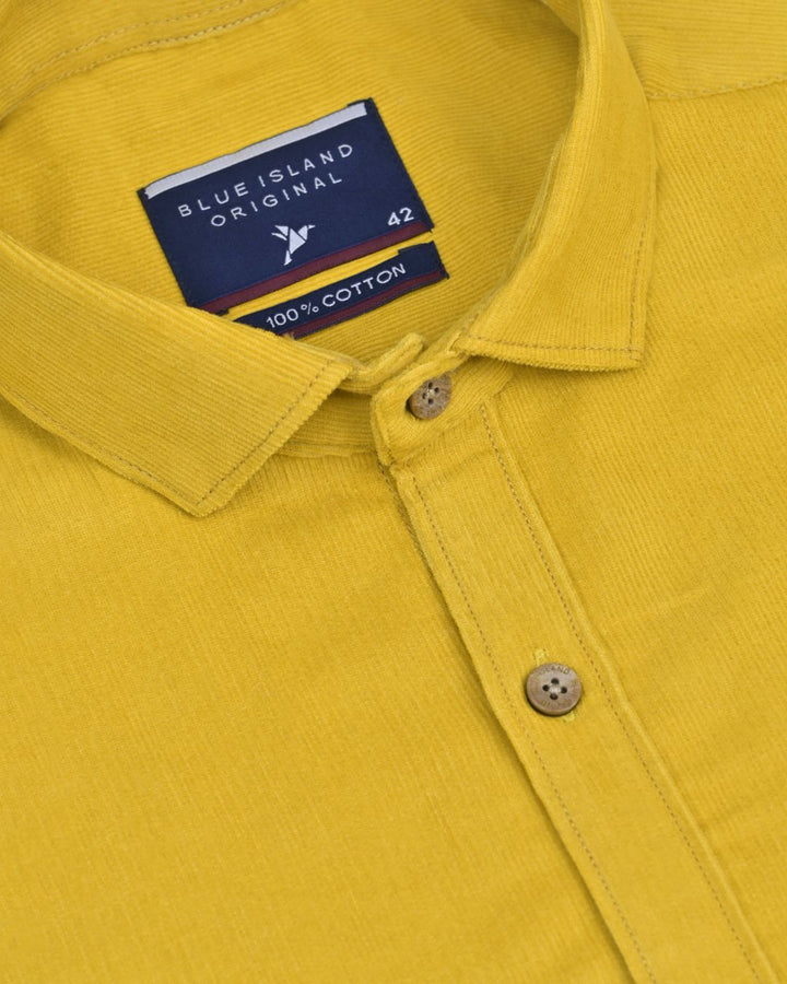 Mustard Yellow - Full-Corduroy Shirt