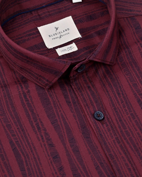 Maroon Striped Print - Full - Pride Shirt
