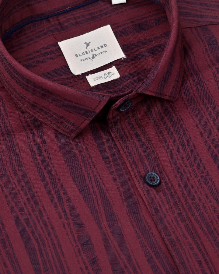 Maroon Striped Print - Full - Pride Shirt