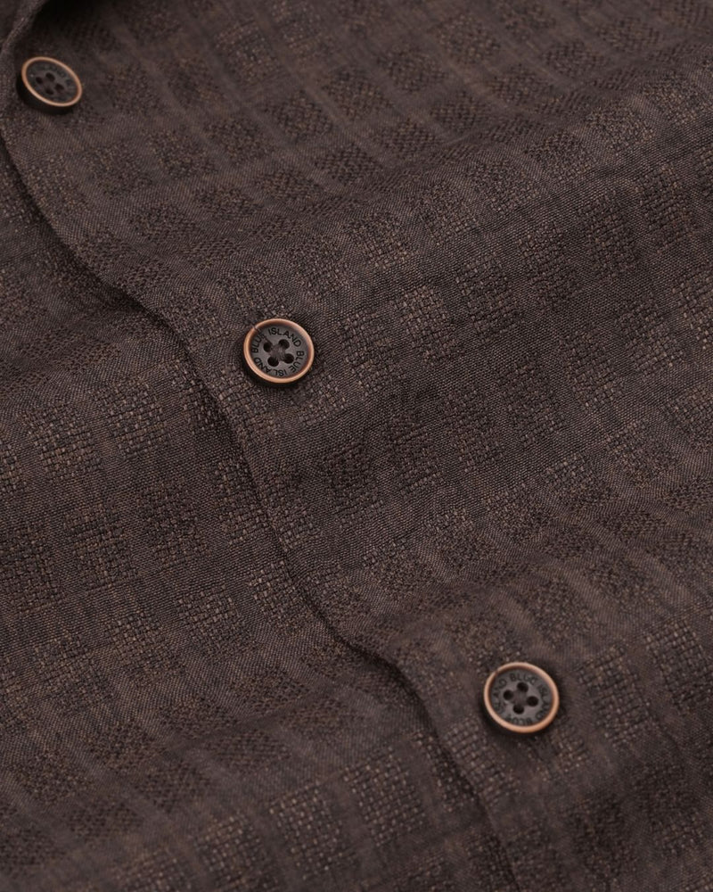 Brown Grid Weave - Half Sleeve - Airlite Shirt