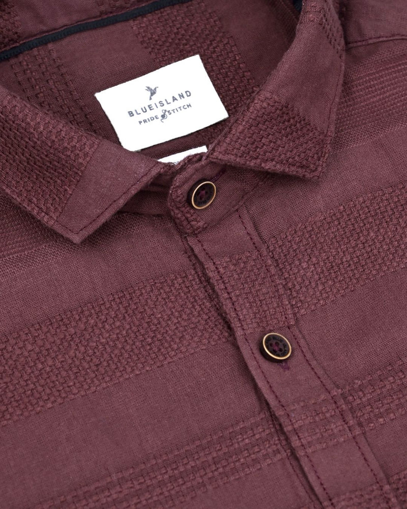 Brown Self Pattern Stripes -Full-Stain Proof