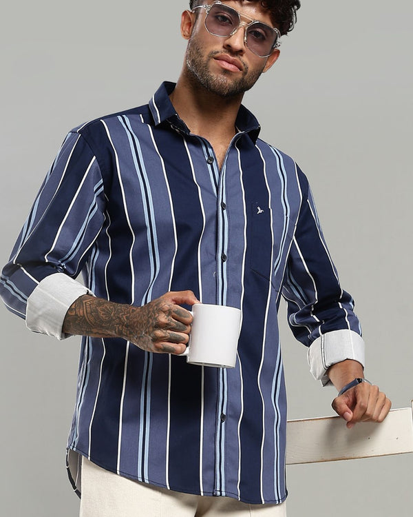 Navy Prime Stripes -Full-Stain Proof