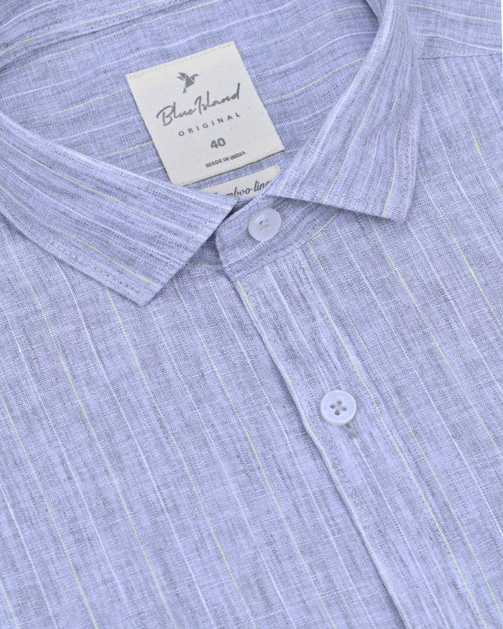 Blackish Grey &  Radium Line Stripes -Full-Bamboo Linen