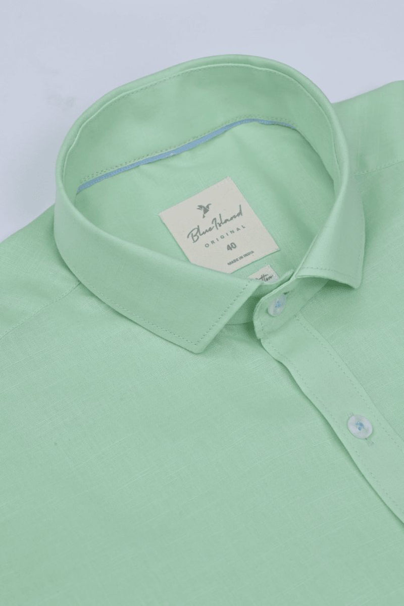 Pistah Green Cotton Linen - Full-Stain Proof