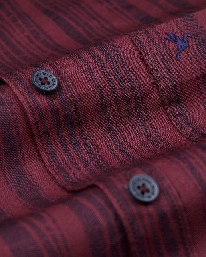 Maroon Striped Print - Full - Pride Shirt
