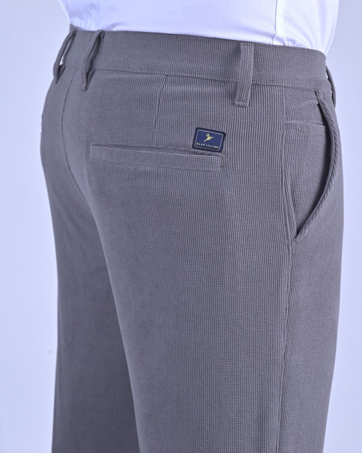 Grey Textured - Corduroy Pant