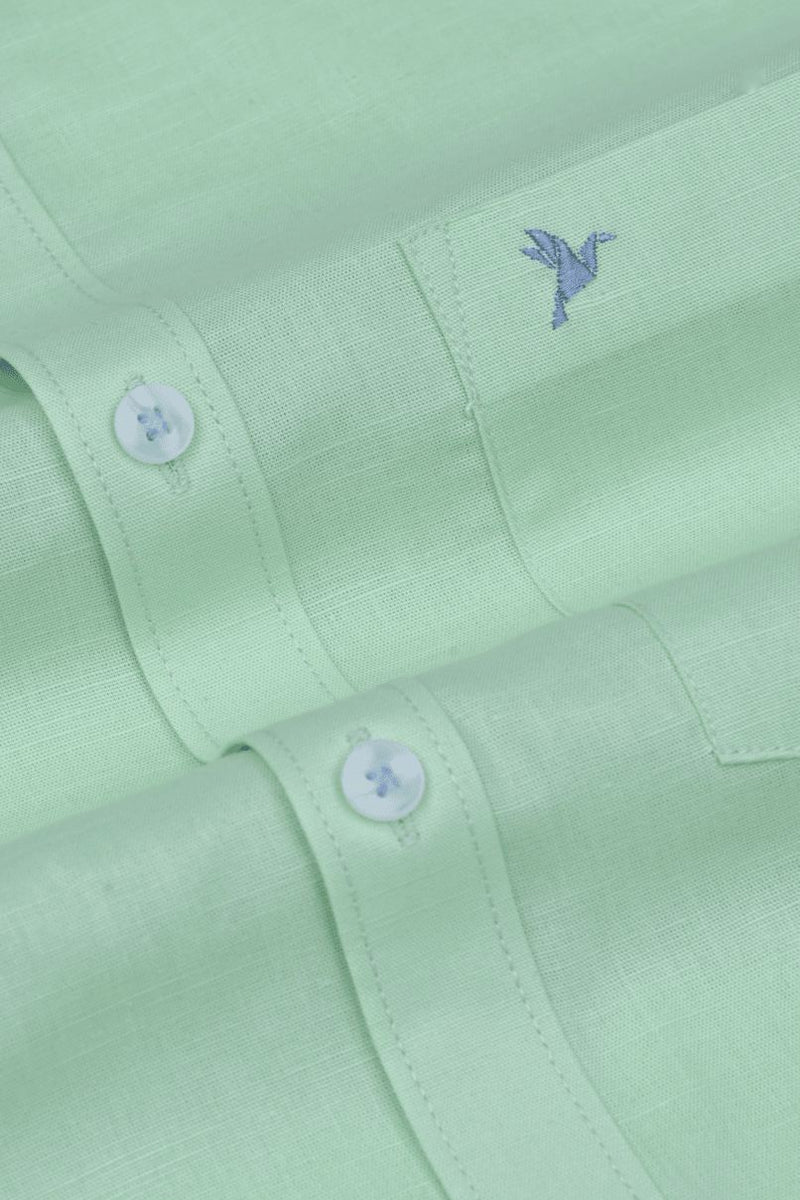 Pistah Green Cotton Linen - Full-Stain Proof