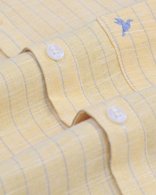 Mild Orange Stripes -Full-Bamboo Linen
