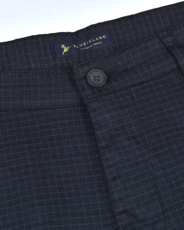 Black Grid Checks - 2 way stretch - COTTON PANT