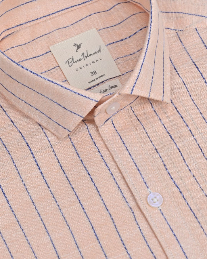 Sandal Cream & Navy Stripes -Full-Bamboo Linen
