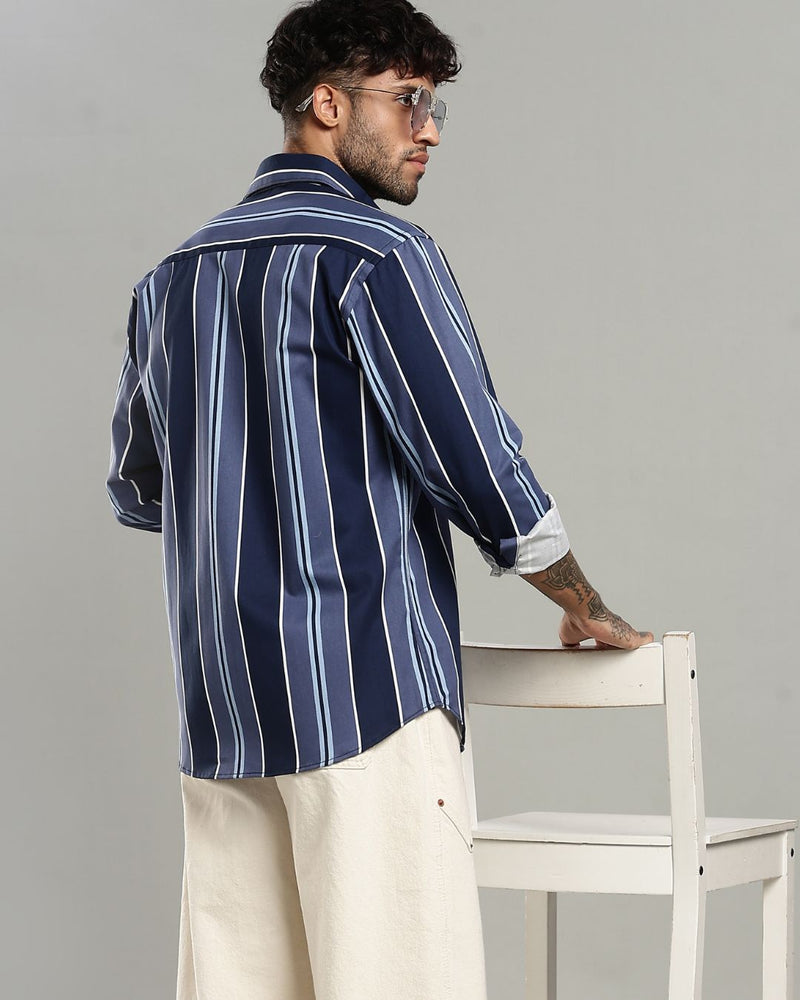 Navy Prime Stripes -Full-Stain Proof