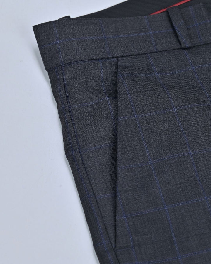 Black & Blue Line Checks - Wrinkle free Formal Pant