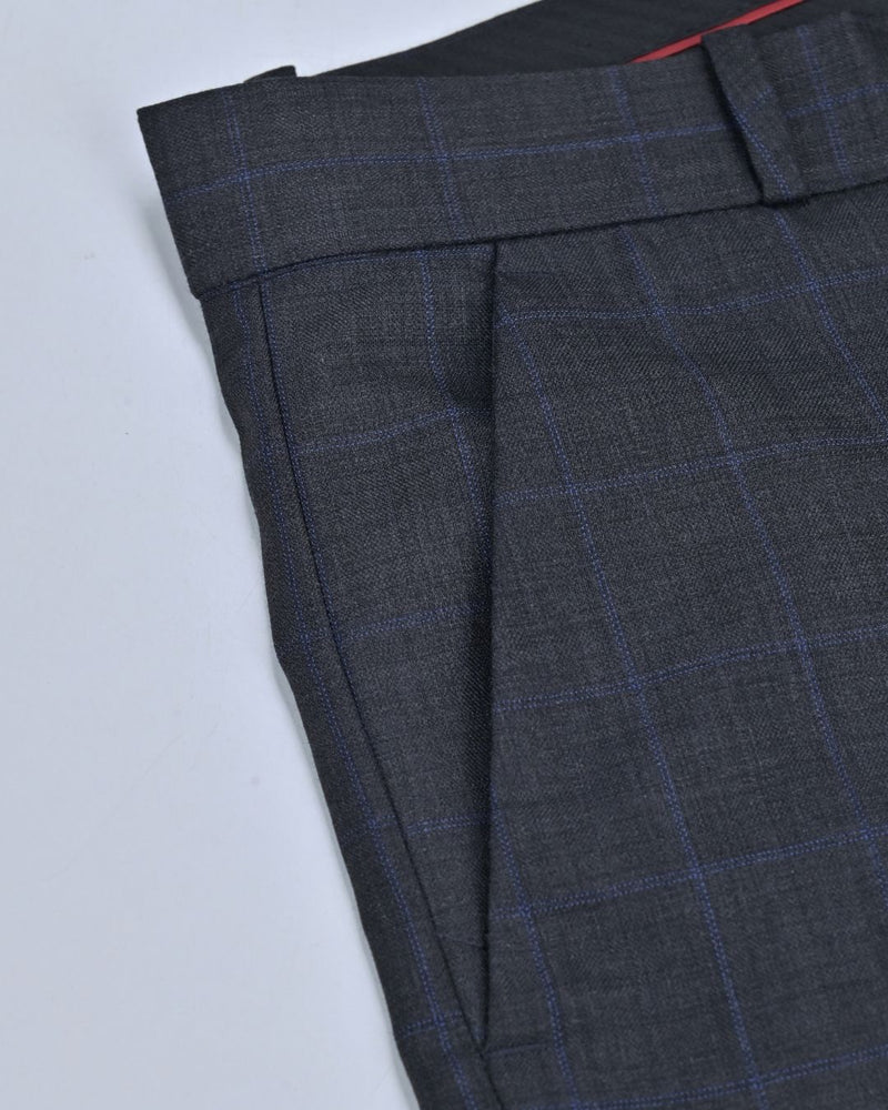 Black & Blue Line Checks - Wrinkle free Formal Pant