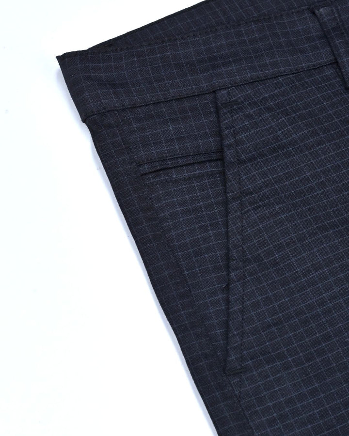 Black Grid Checks - 2 way stretch - COTTON PANT