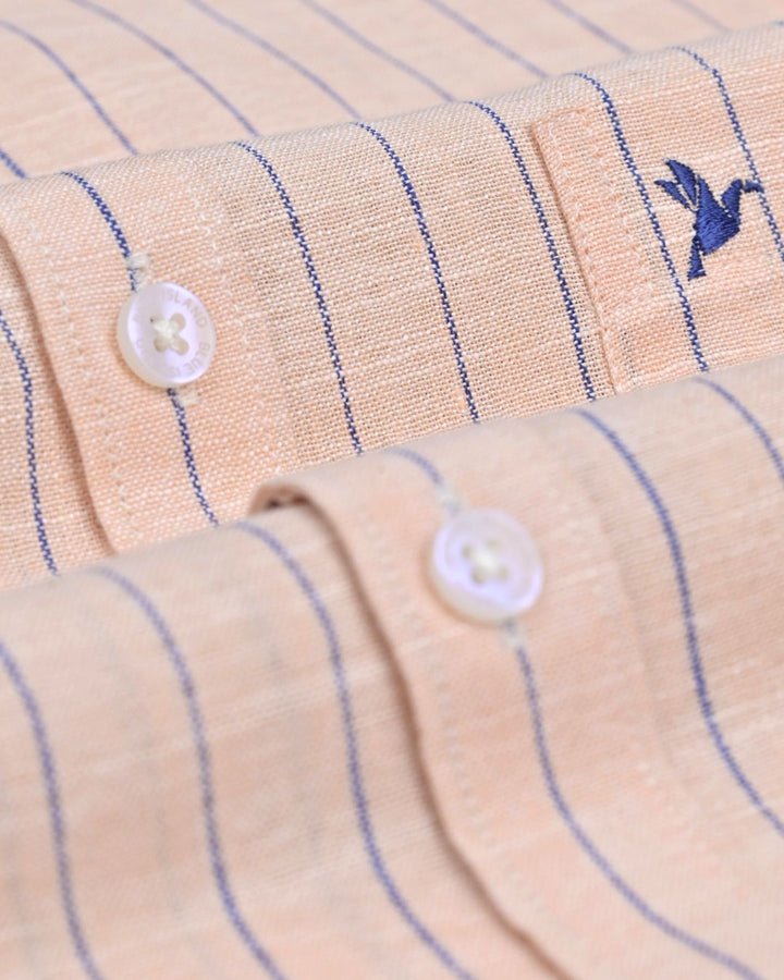 Sandal Cream & Navy Stripes -Full-Bamboo Linen