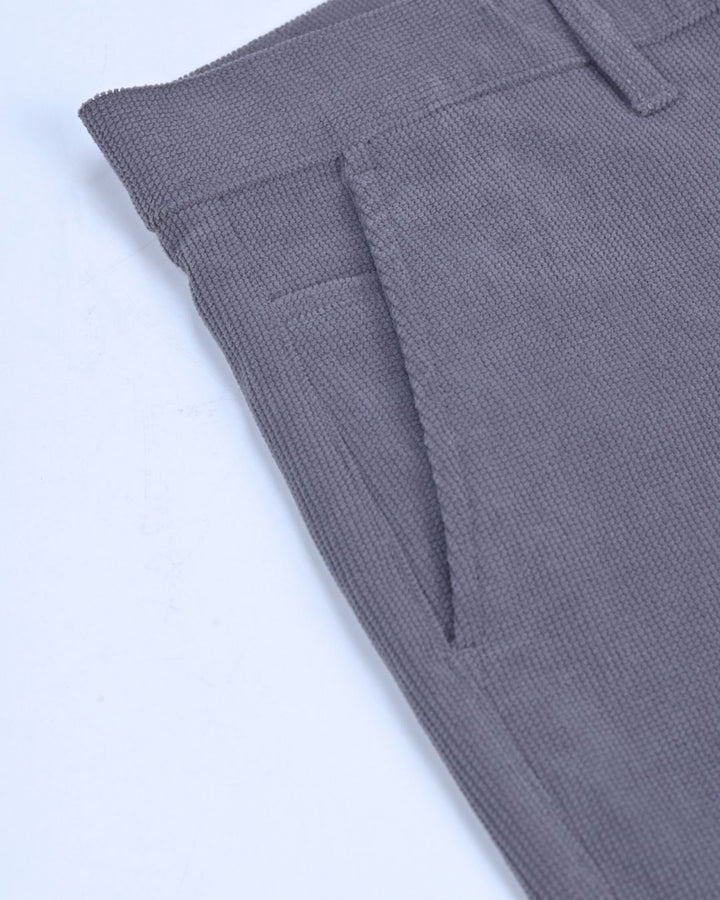 Grey Textured - Corduroy Pant