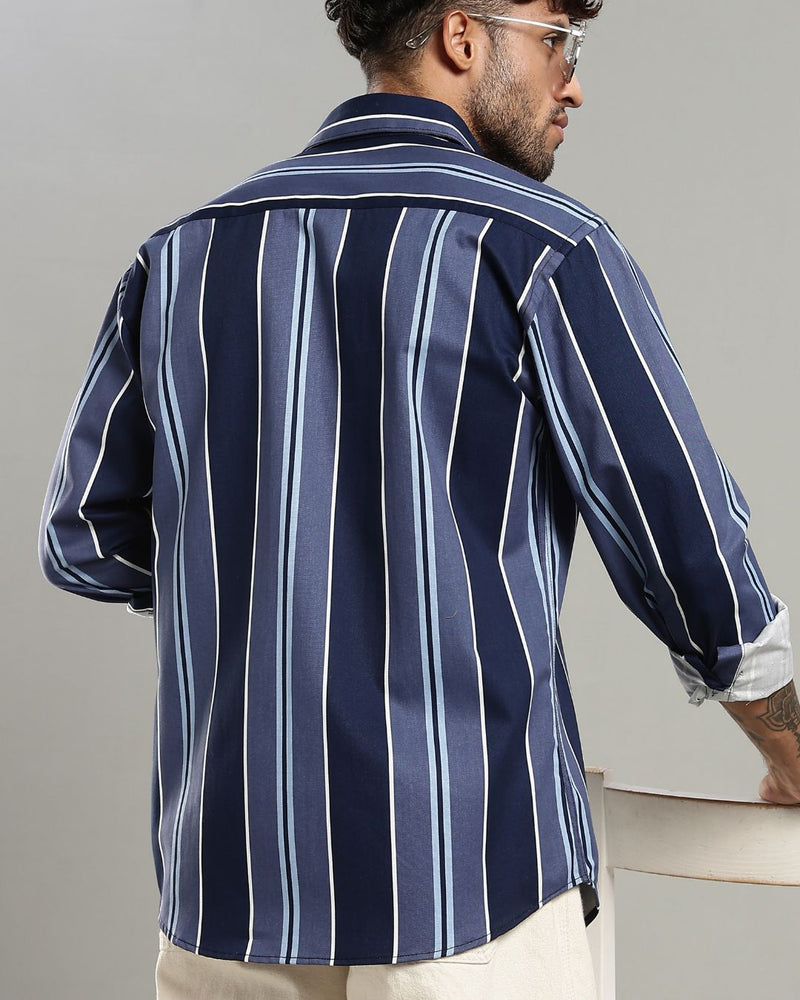 Navy Prime Stripes -Full-Stain Proof