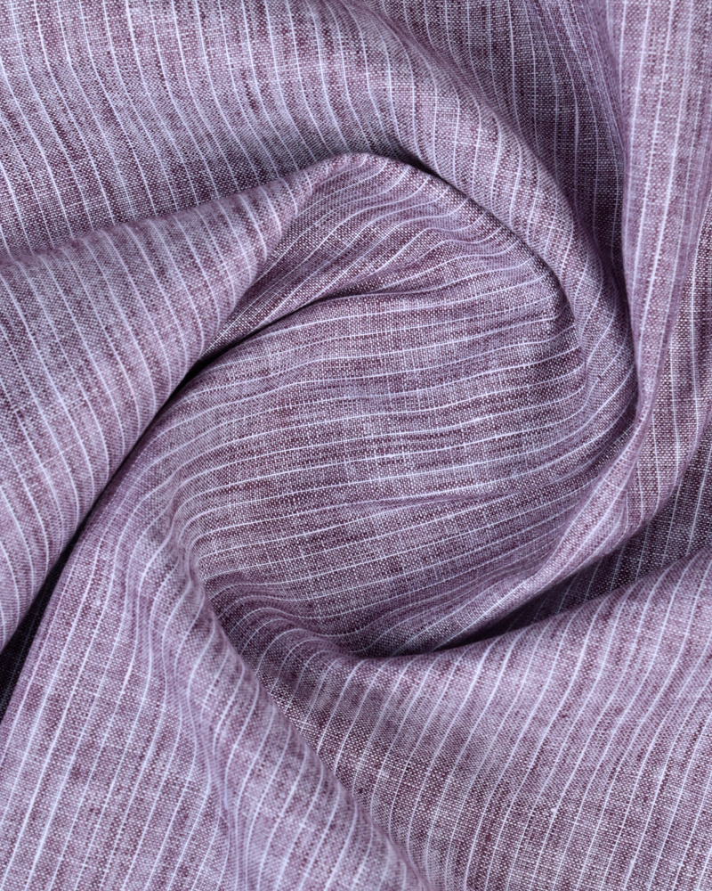 Vintage Maroon Stripes -Full-Bamboo Linen