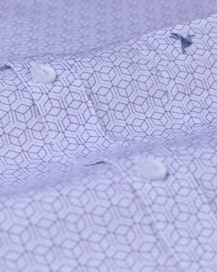 White & Violet Cube Print -Full-Stain Proof