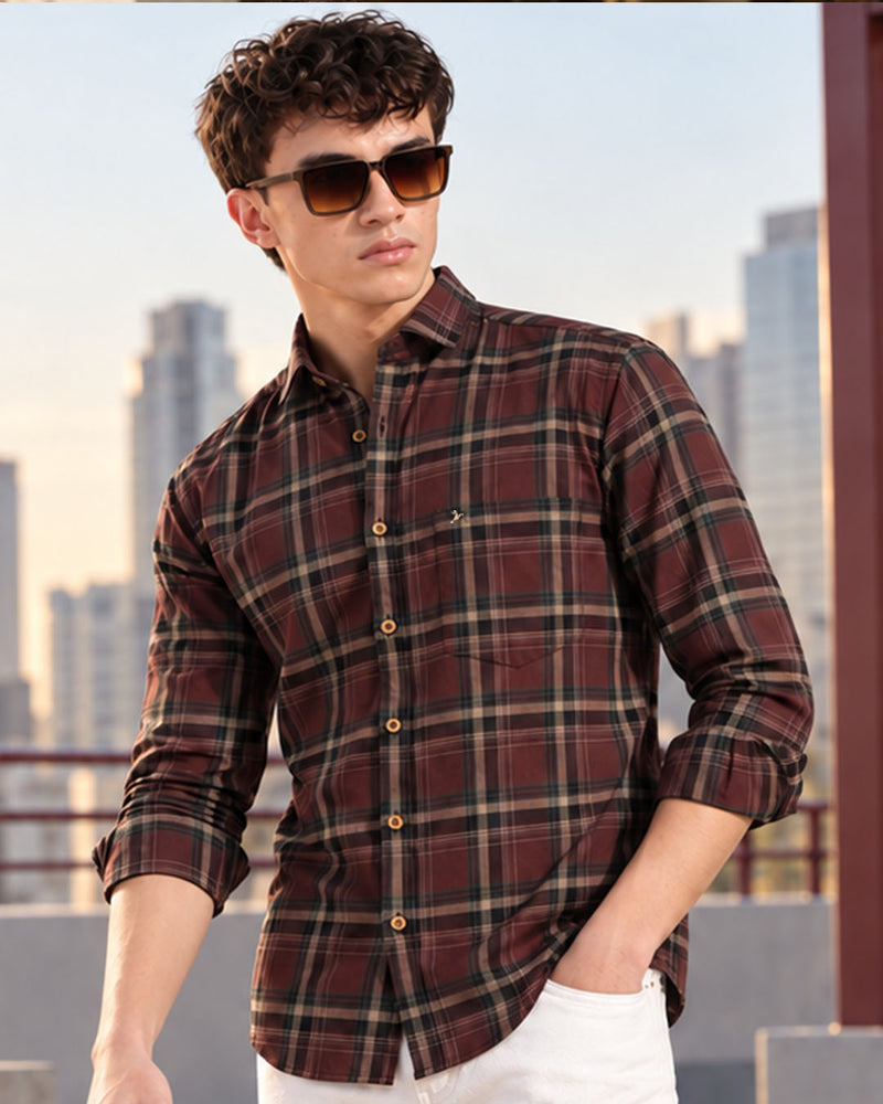 Brown & Green Checks -Full-Stain Proof