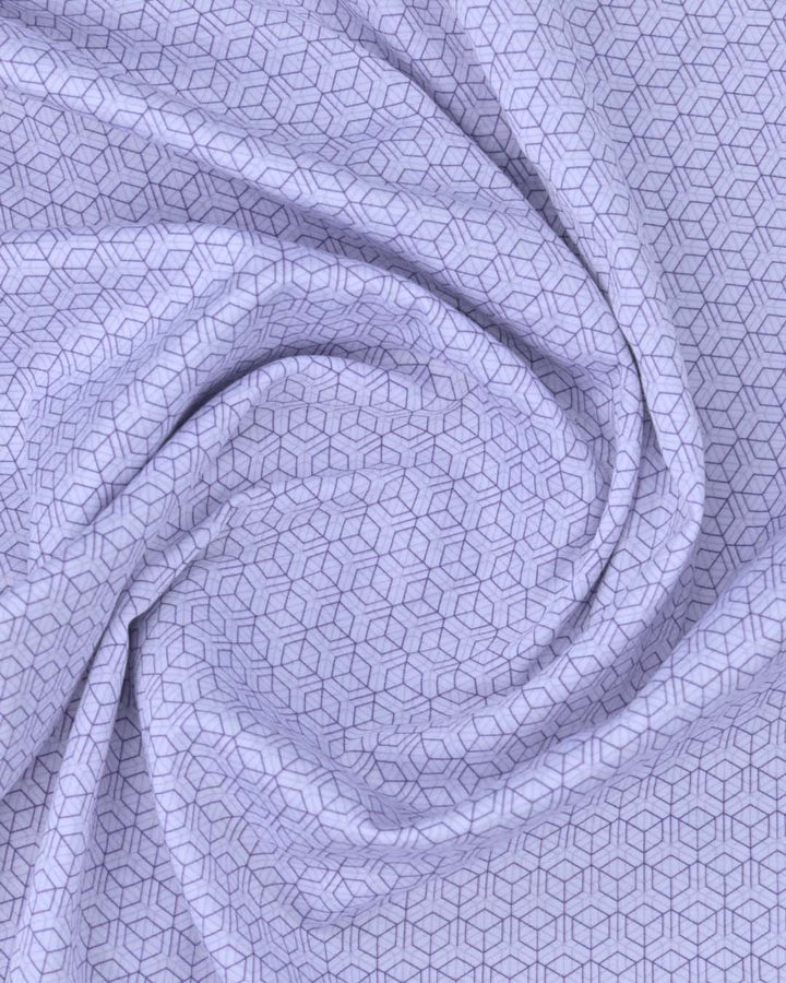 White & Violet Cube Print -Full-Stain Proof