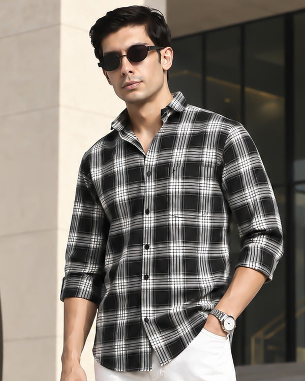 Black Multi Line Checks - Full-Stain Proof