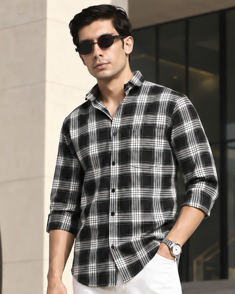 Black Multi Line Checks - Full-Stain Proof