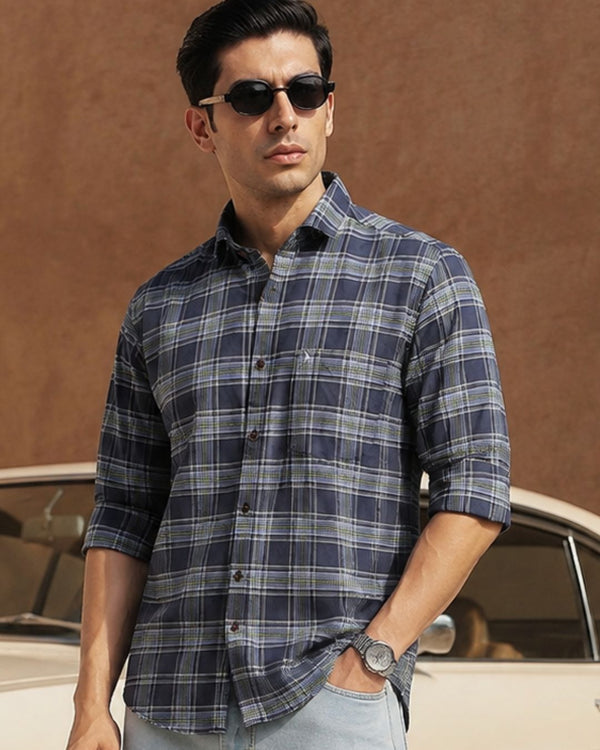 Bluish Grey Checks - Full-Stain Proof
