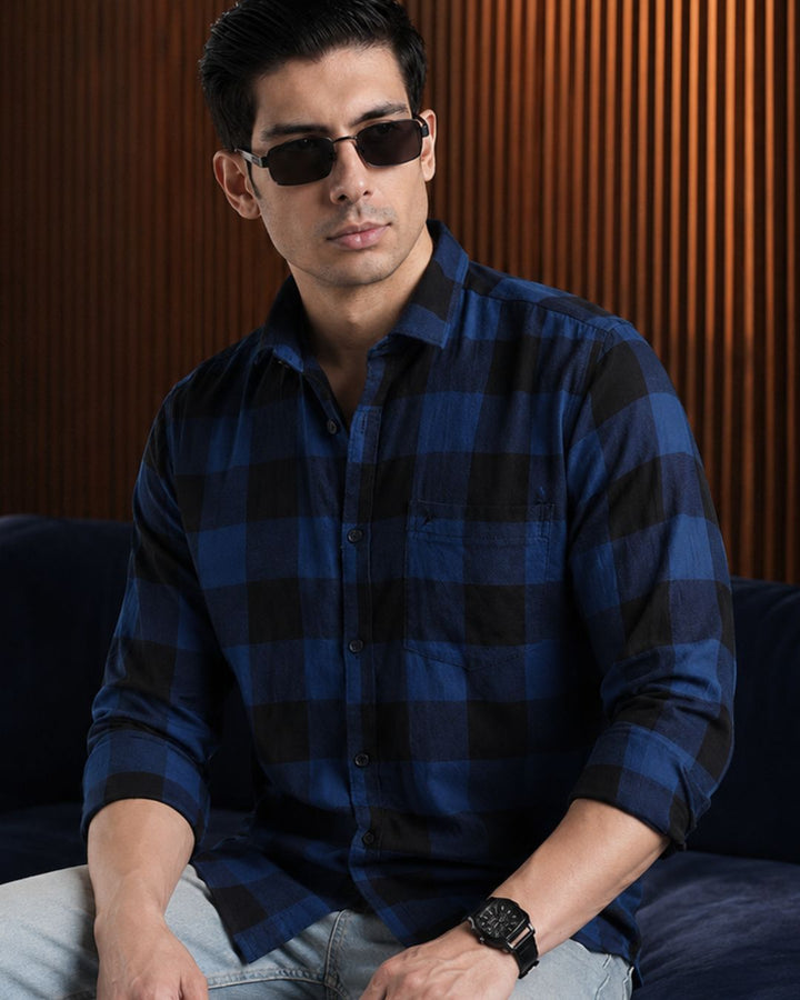 Blue & Black Box Checks - Full-Stain Proof