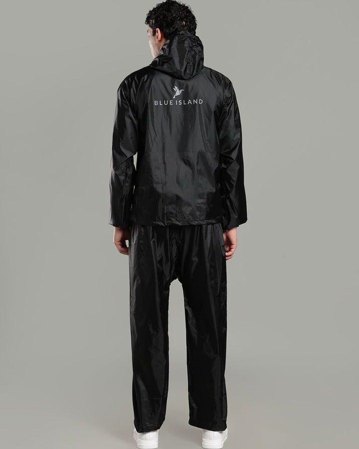 Black Reflector - Rain Jacket with Pant and Mobile Pouch