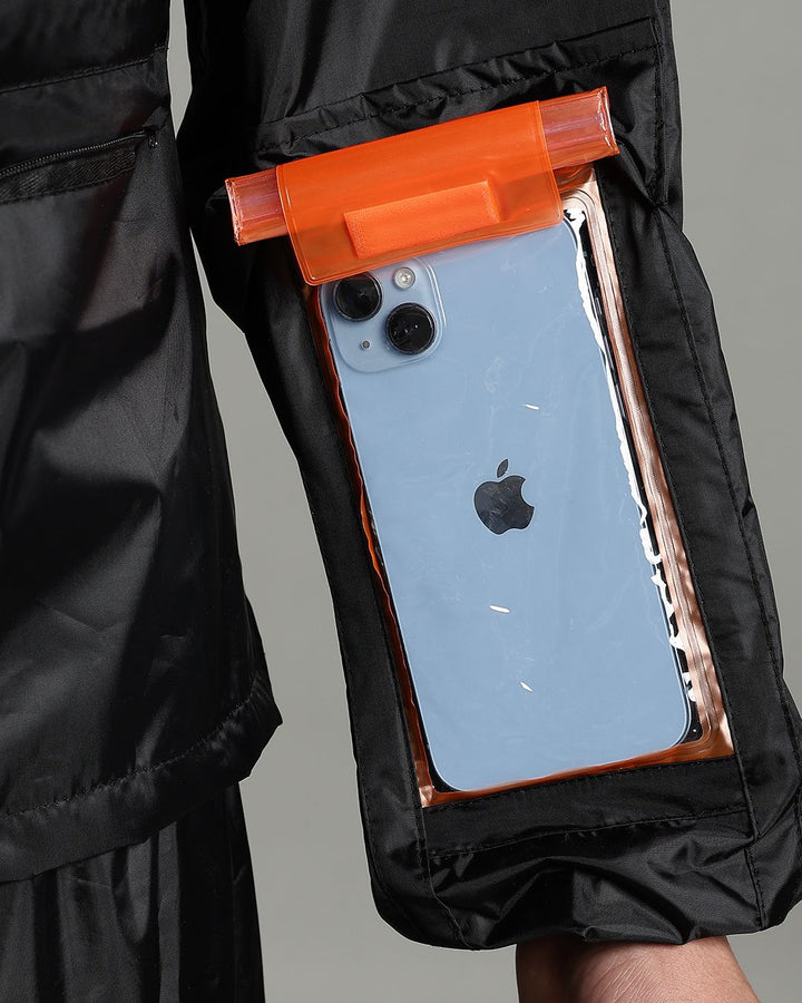 Black Reflector - Rain Jacket with Pant and Mobile Pouch