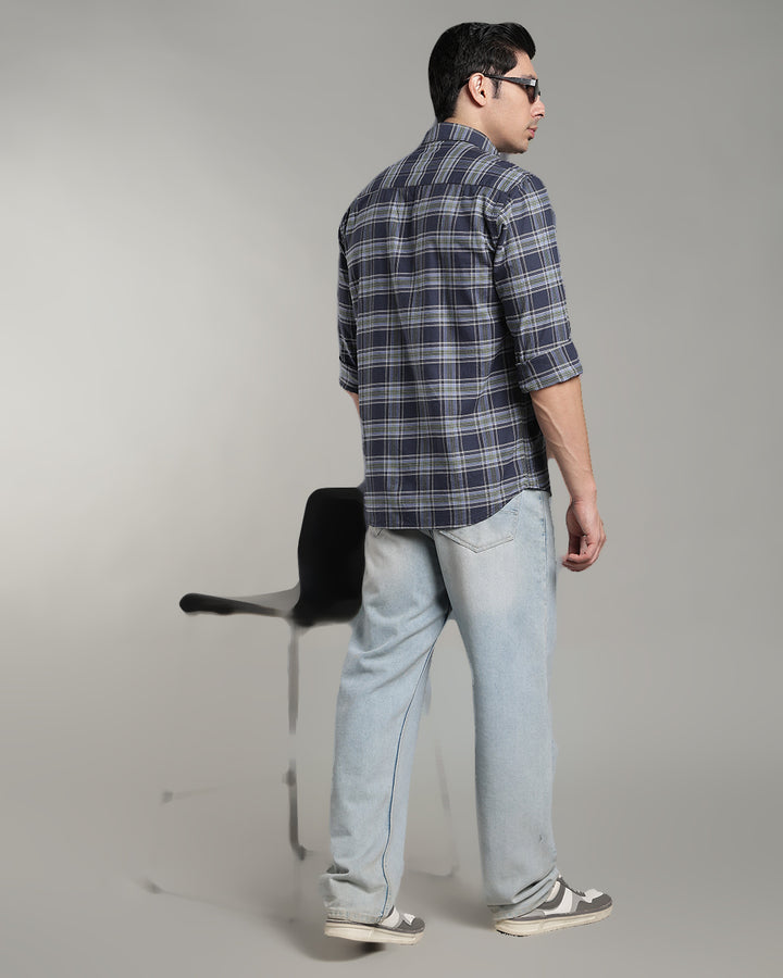 Bluish Grey Checks - Full-Stain Proof