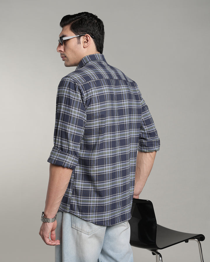 Bluish Grey Checks - Full-Stain Proof