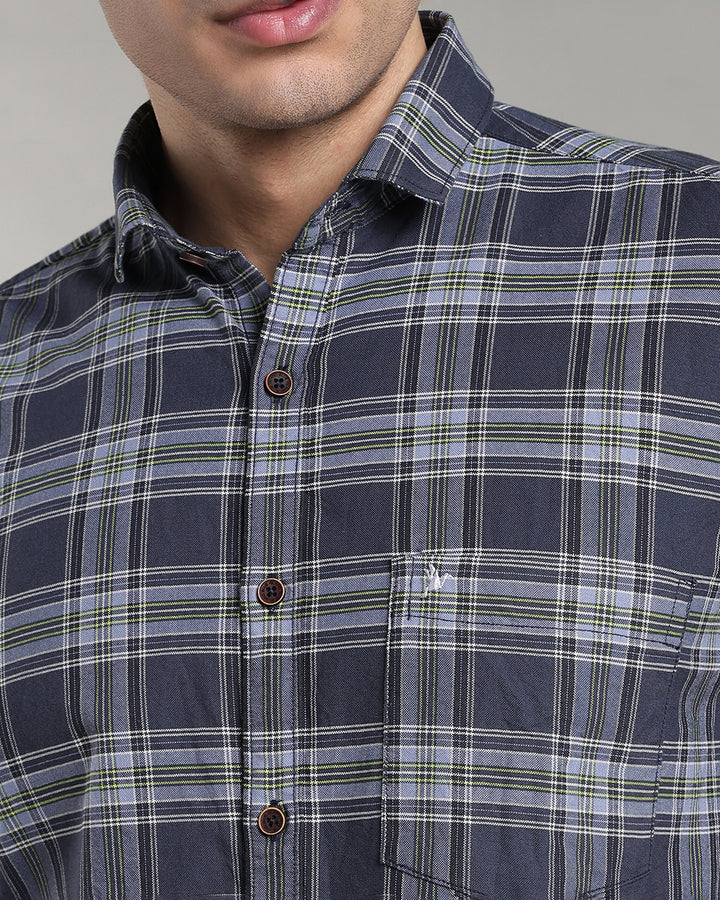 Bluish Grey Checks - Full-Stain Proof