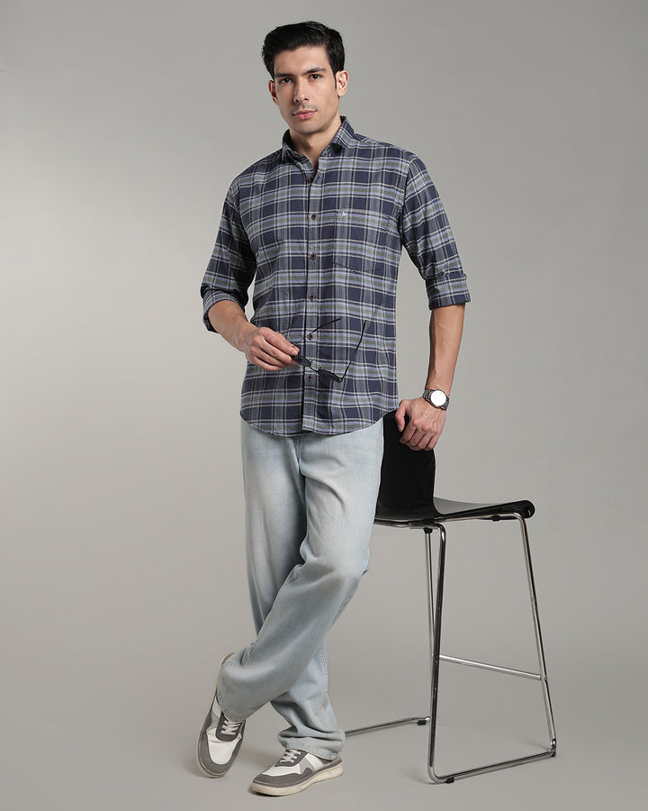 Bluish Grey Checks - Full-Stain Proof