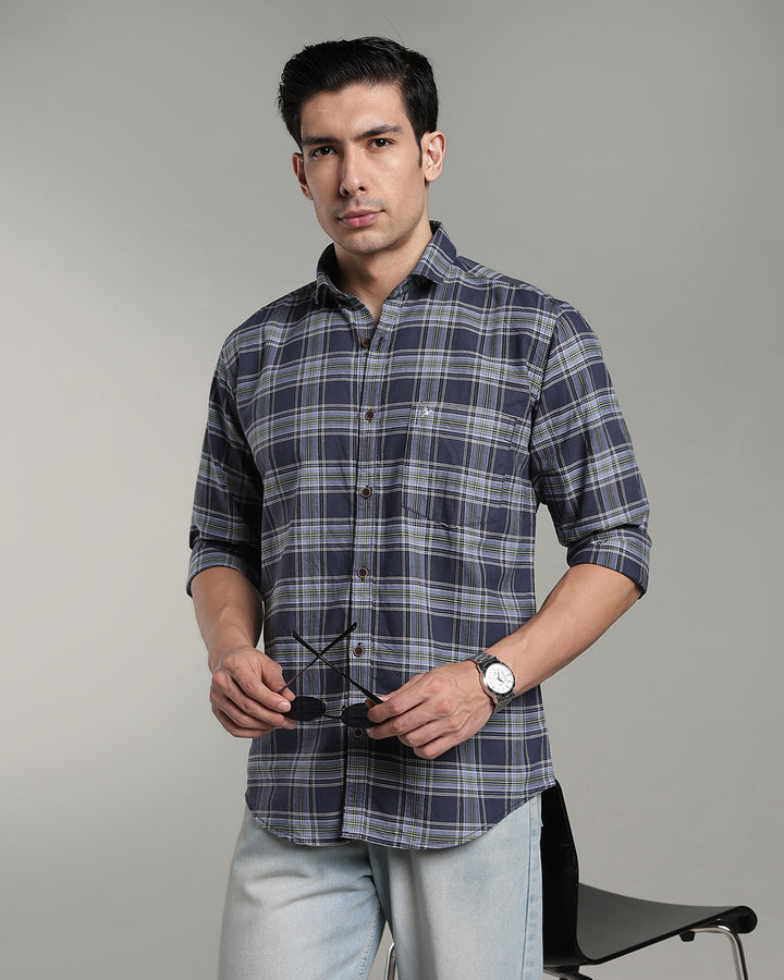 Bluish Grey Checks - Full-Stain Proof