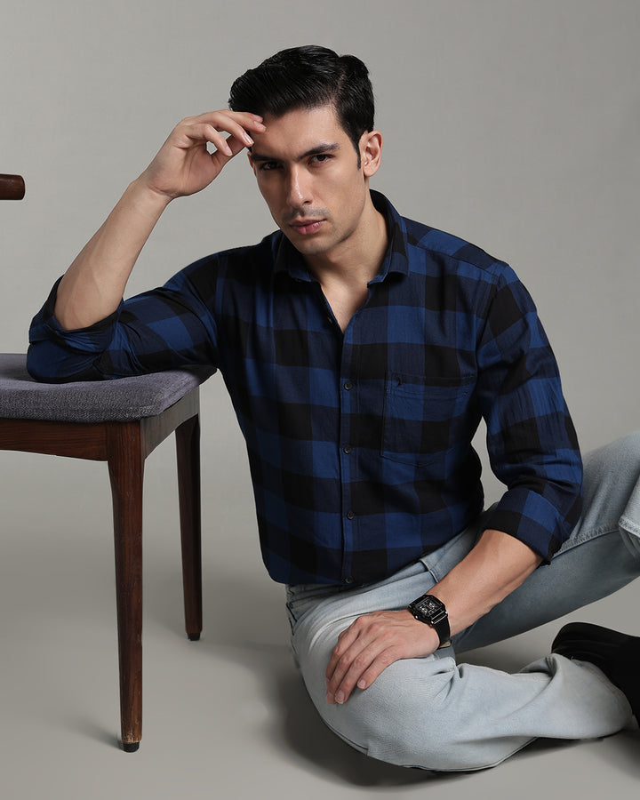 Blue & Black Box Checks - Full-Stain Proof