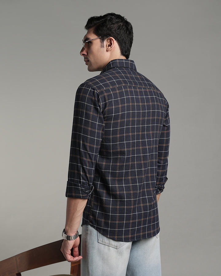 Blue & Brown Line Checks - Full-Stain Proof