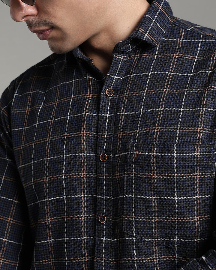 Blue & Brown Line Checks - Full-Stain Proof