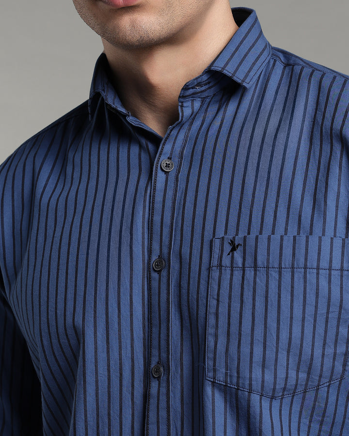 Marine Blue Bold Stripes - Full-Stain Proof