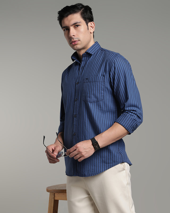 Marine Blue Bold Stripes - Full-Stain Proof