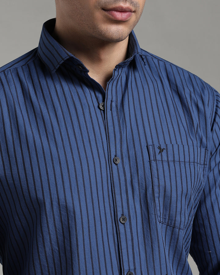 Marine Blue Bold Stripes - Full-Stain Proof