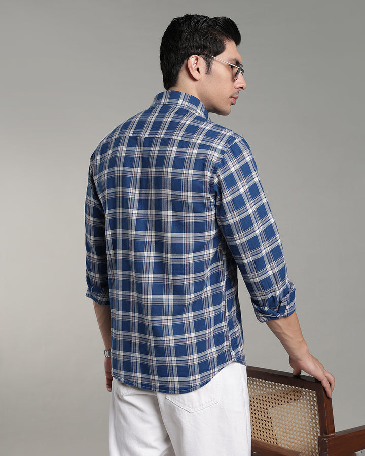 Cobalt Blue & White Checks - Full-Stain Proof