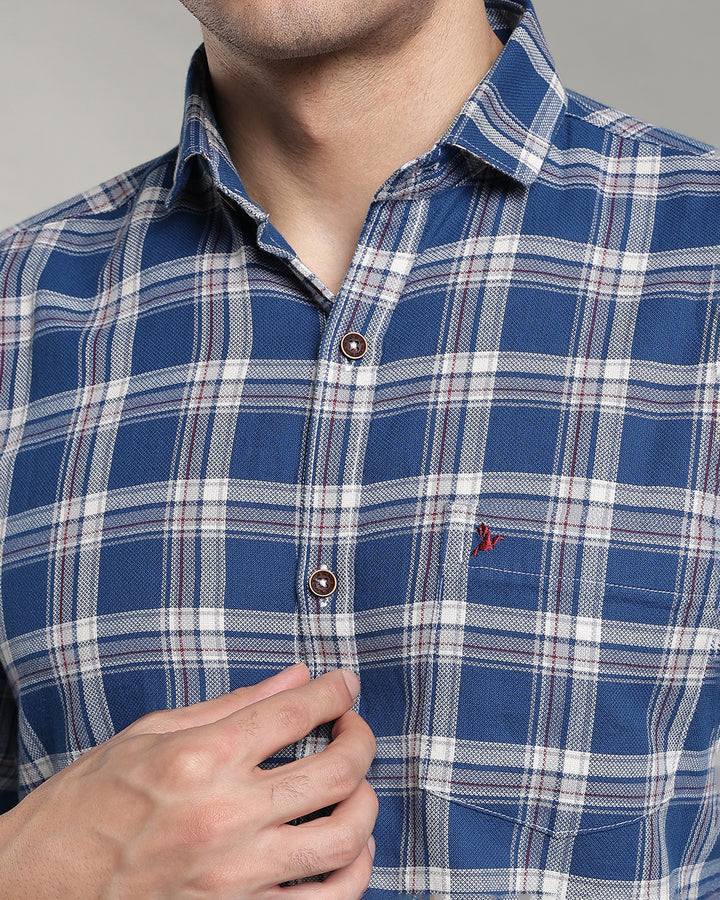 Cobalt Blue & White Checks - Full-Stain Proof