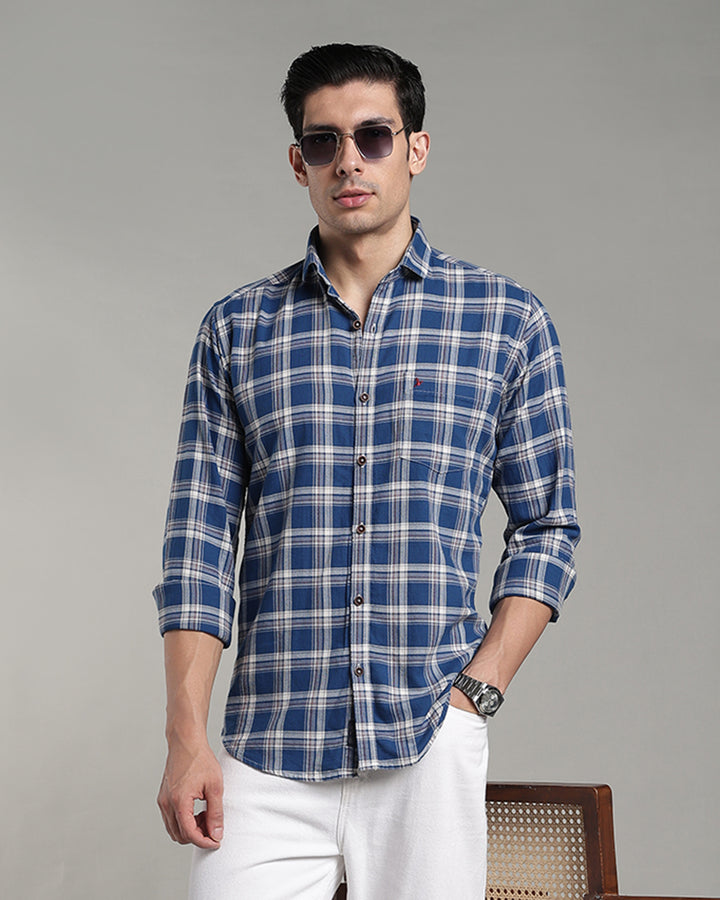 Cobalt Blue & White Checks - Full-Stain Proof