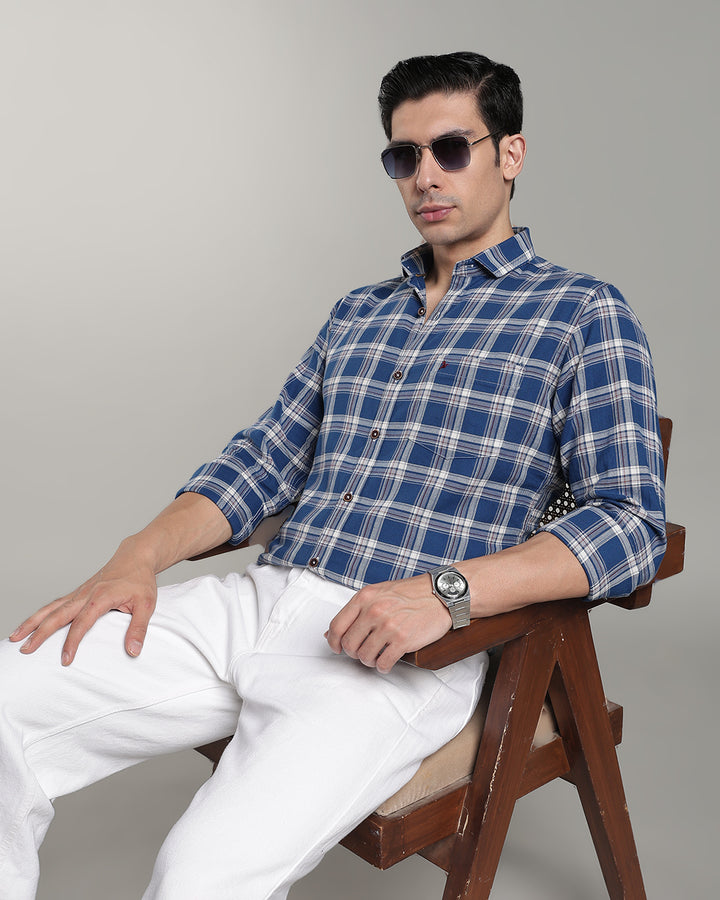 Cobalt Blue & White Checks - Full-Stain Proof