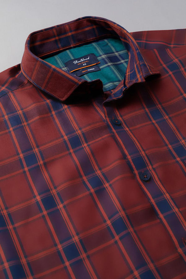 Maroon and Navy Checks - Full-Stain Proof
