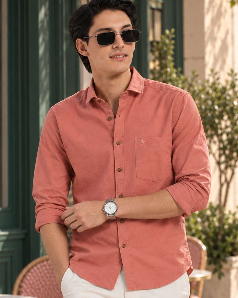 Dawn Orange Solid - Full Sleeve Shirt